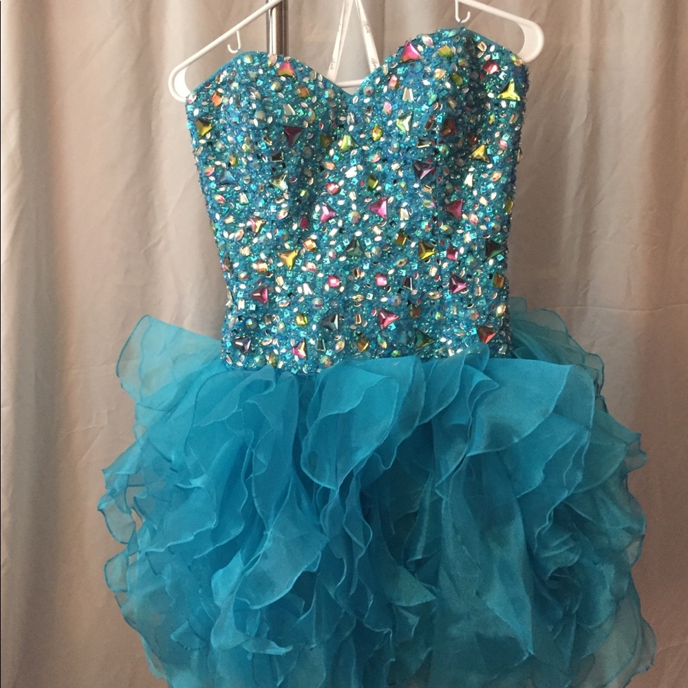 Turquoise cocktail dress - size 14